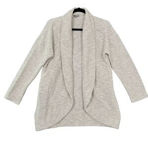 TALBOTS Cream Metallic Long Sleeve Shawl Collar Cardigan SIZE LARGE
